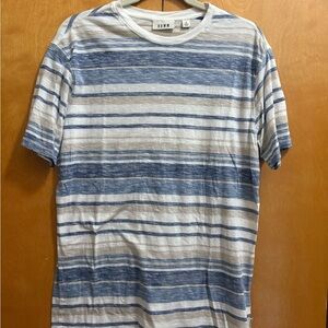 Blue and White Striped Short Sleeve Tee